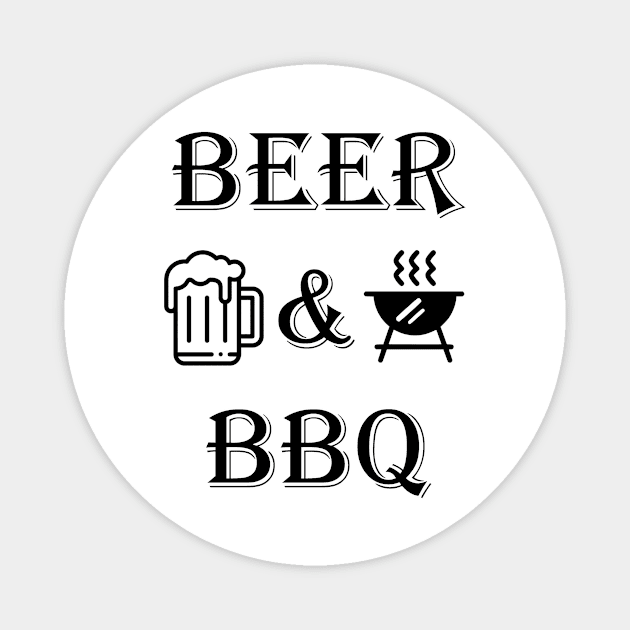 Beer and BBQ T-Shirt Alcohol Party July 4th Magnet by PRINT-LAND